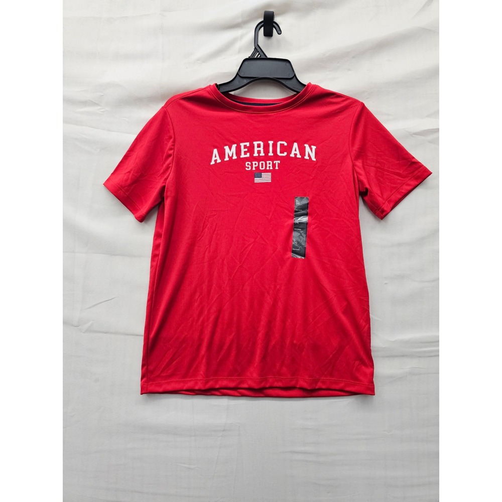 All in Motion Boys American Sport Graphic T-Shirt Red Polyester Size XL